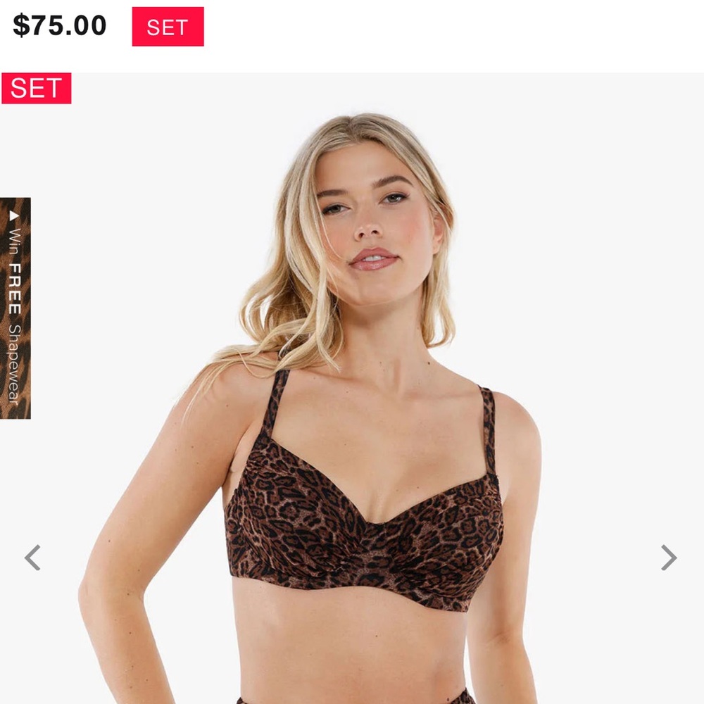 Brown Lace Bikini with Sweetheart Neckline
